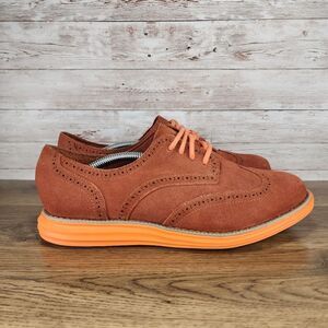 Skechers Womens Groovelite Burgundy Orange Wingtip oxfords size 10